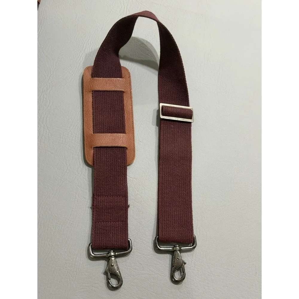 Lands End Bag Heavy Canvas Leather Duffle Deluxe Square Rigger Burgundy USA
